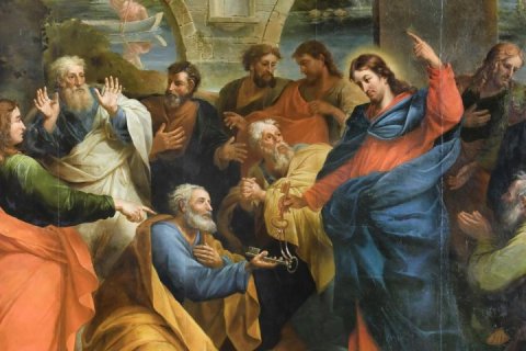Jésus confie son Église au « fils de la colombe » - Image d'illustration Image d'illustration