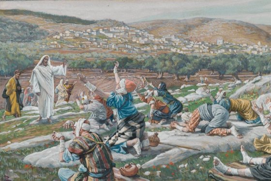 Luc 17,11-19 : Jésus guérit 10 lépreux dont un hérétique : le Samaritain - Image d'illustration Image d'illustration