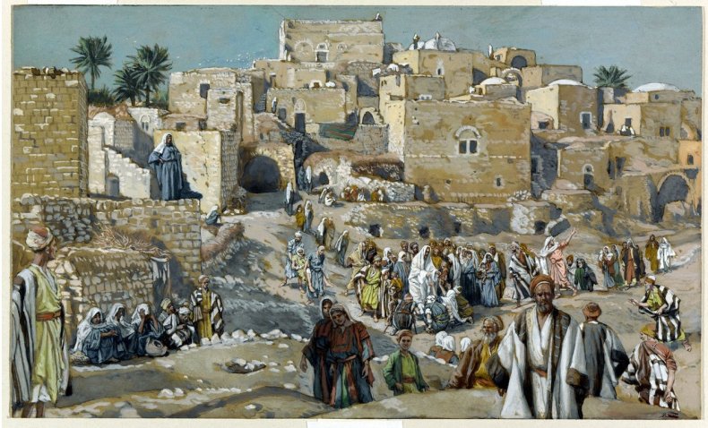 Jésus passant par les villages en route pour Jérusalem - Cliquer pour agrandir Image d'illustration