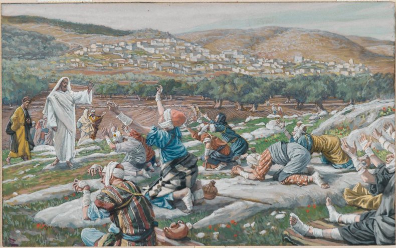 Guérison de dix lépreux - Cliquer pour agrandir Image d'illustration