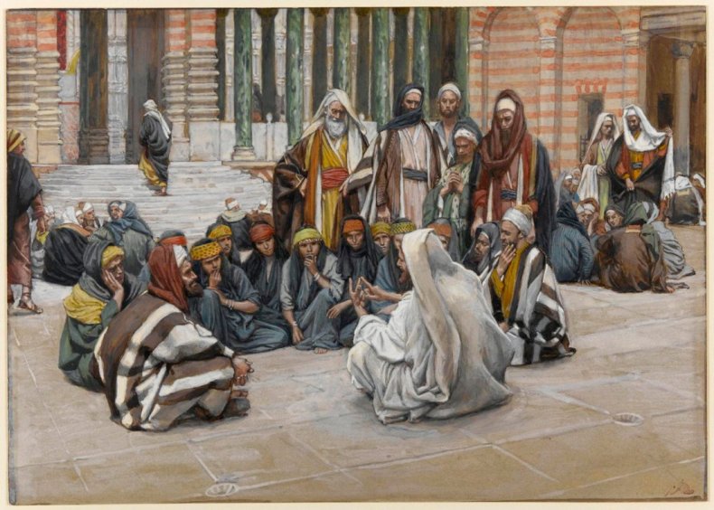Jésus parle près du trésor - Cliquer pour agrandir Image d'illustration